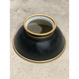 Vintage Small Toleware Metal Lamp Shade Black and Gold